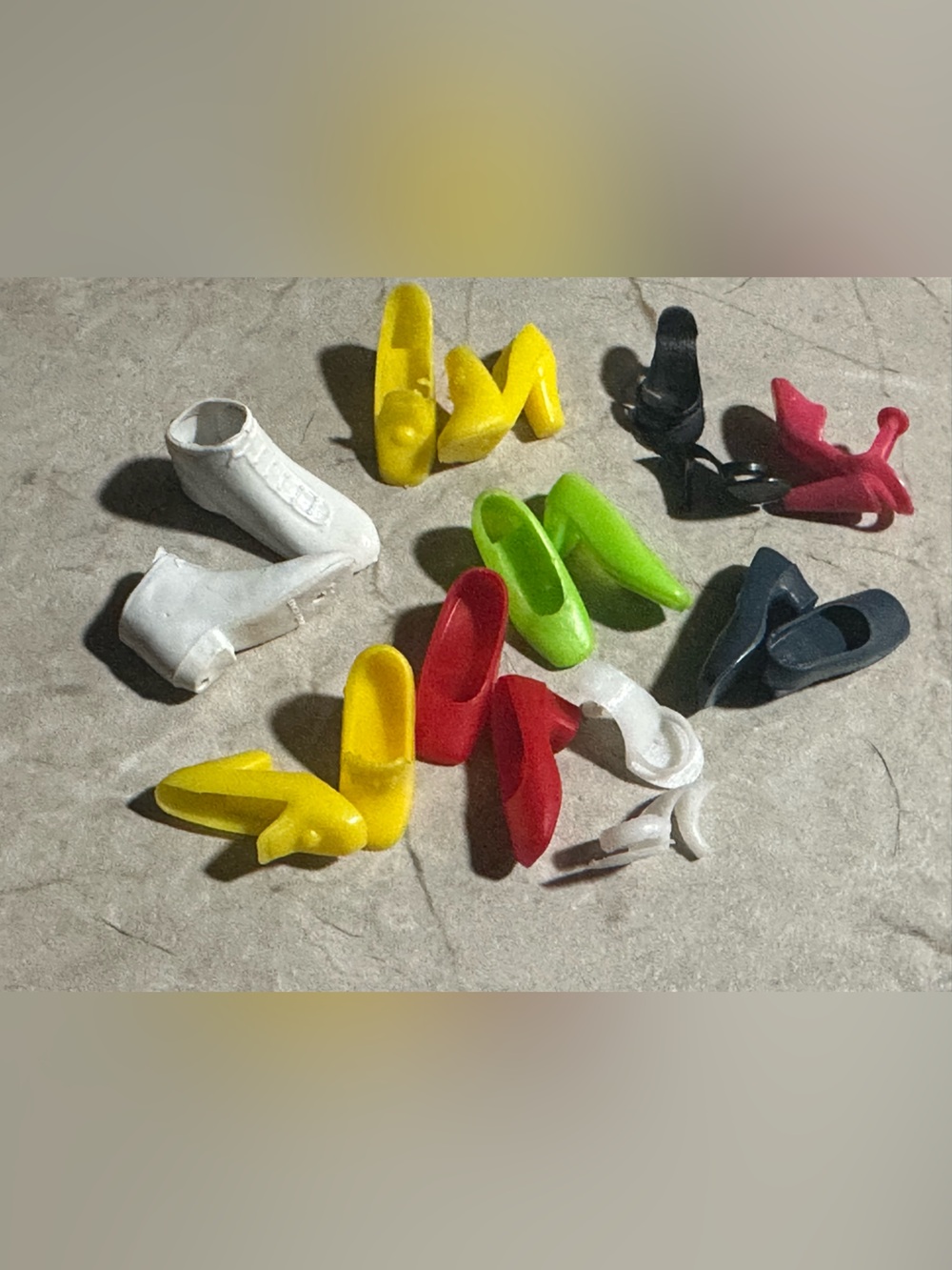 1960’ & 1970’s Barbie shoe lot high heel slides mules tennis shoes pilgrim pumps